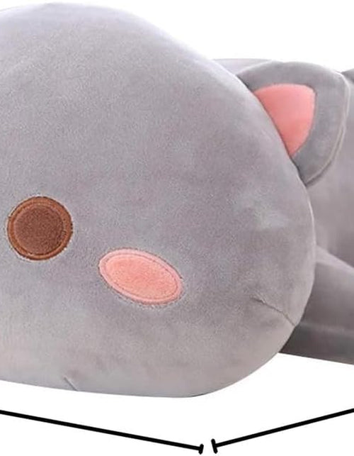 Load image into Gallery viewer, Cat Stuffed Animals, Soft Cat Plush Pillow Kitten Stuffed Animal Toy Gifts for Kids (Grey round Eyes, 19.6")
