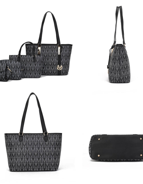 Load image into Gallery viewer, by Mia K. Marimar Women'S Tote Bag with Pouch and Wristlet, Signature 4 Piece Set - Grey
