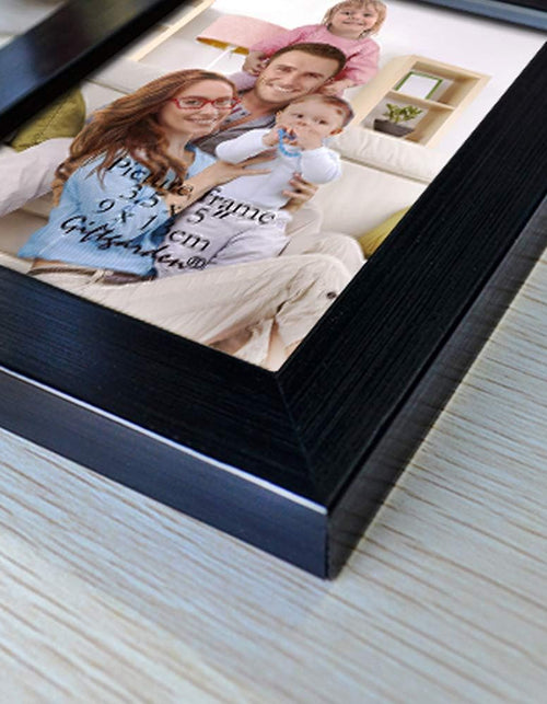 Load image into Gallery viewer, 12 Pack 3.5X5 Black Picture Frame Bulk Set for Desktop Display or Wall Mounting
