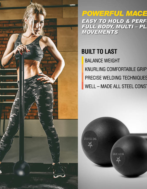 Load image into Gallery viewer, Steel Mace Bell for Strength Training, Support Full Body, Muscles, Shoulder, Grips &amp; Forearms Workouts, Stretching 5, 7, 10, 15, 20, 25, 30 LB for Woman &amp; Man

