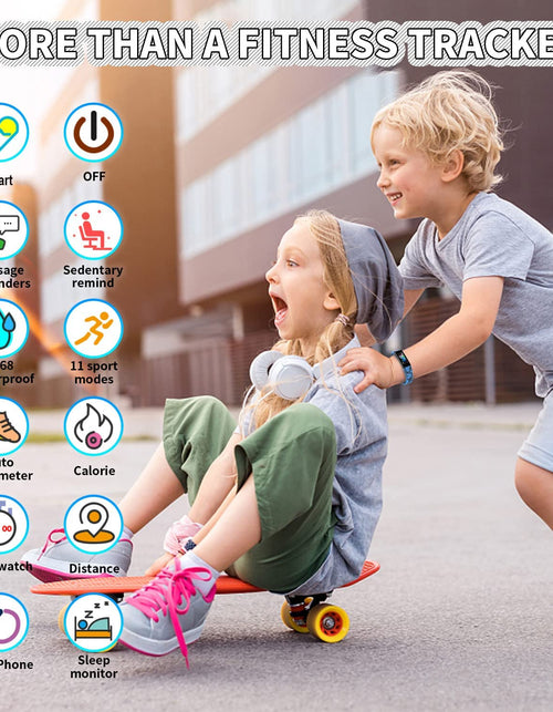 Load image into Gallery viewer, Kids Watch Fitness Tracker, Fitness Watches for Kids, Activity Tracker with Pedometers, Stopwatch, IP68 Waterproof, 11 Sport Modes Smart Watch for Kids Age 6-16 Years Old
