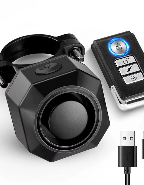Load image into Gallery viewer, Wireless Bike Vibration Alarm USB Charging Remote Control Burglar Motorcycle Bike Security Detector System Bicycle Alarm
