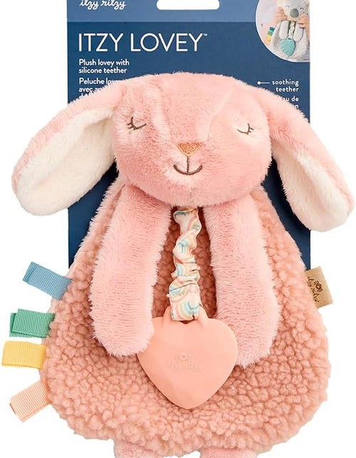 Load image into Gallery viewer, - Itzy Lovey Including Teether, Textured Ribbons &amp; Dangle Arms; Features Crinkle Sound, Sherpa Fabric and Minky Plush; Bunny

