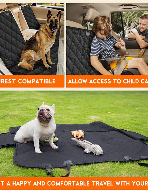 Load image into Gallery viewer, Dog Car Seat Cover, Back Seat Cover for Dogs Pet Car Seat Protector Waterproof Bench Car Seat Cover, Non-Slip Reat Seat Cover Fits Middle Armrest for Most Cars Trucks Suvs - Black
