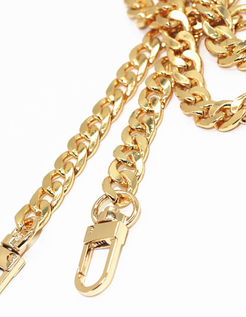 Load image into Gallery viewer, DIY Iron Flat Chain Strap Handbag Chains Purse Chain Straps Shoulder Cross Body Replacement Straps with Metal Buckles (47", Gold)
