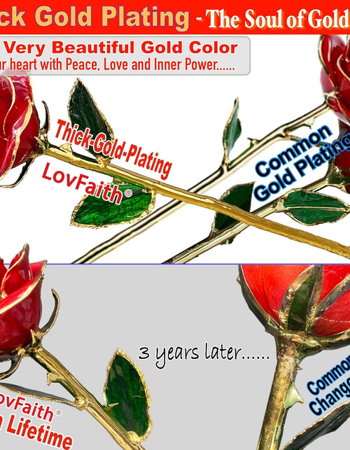Load image into Gallery viewer, 24K Gold Dipped Real Rose with Crystal Stand, Anniversary Valentines Day Romantic Gift for Her Wife Mom
