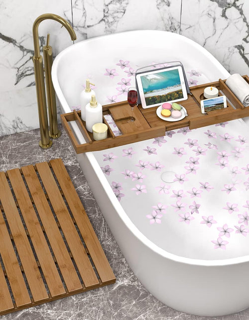 Load image into Gallery viewer, Bathtub Caddy Tray Expandable Bamboo Bath Tub Tray for Luxury Bath with Book Holder Free Soap Dish Brown
