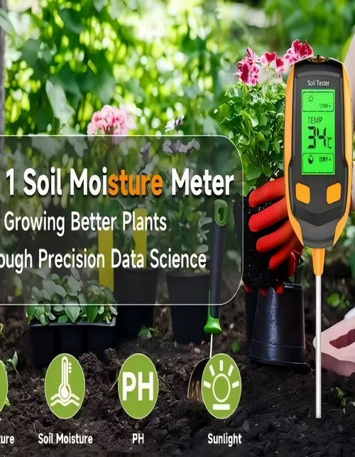 Load image into Gallery viewer, SmartGrow 4-in-1 Digital Soil Meter – Moisture, pH, Temperature &amp; Sunlight Intensity for Perfect Plant Care

