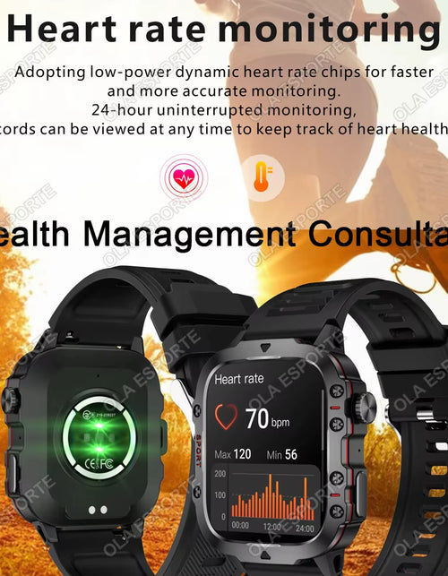 Load image into Gallery viewer, Original Men Smartwatch Flashlight Bluetooth Call Fitness Clock IP68 Waterproof Sports Men for Android IOS Smart Watch 2025 New
