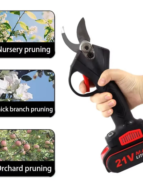 Load image into Gallery viewer, 21V 30Mm Cordless Electric Pruner Pruning Shears Efficient Fruit Tree Bonsai Pruning Branches Cutter Landscaping Power Tool
