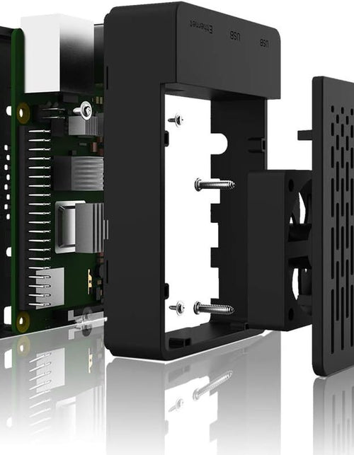 Load image into Gallery viewer, Raspberry Pi 4 Fan ABS Case with Cooling Fan, Heatsink, Simple Removable Top Cover for Pi 4 Model B/ 4B
