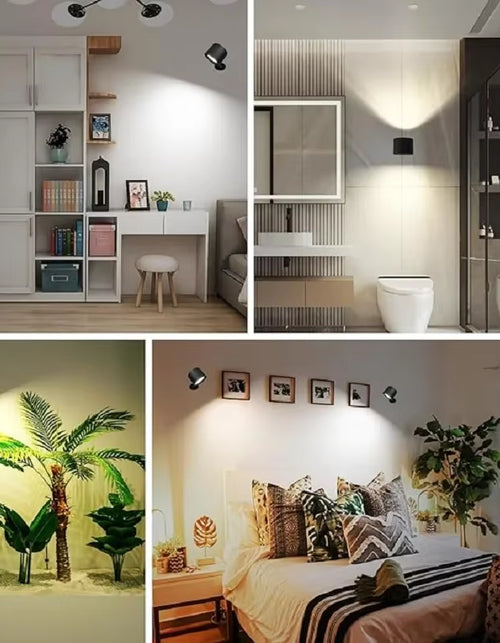 Load image into Gallery viewer, GlowFlex Touch Wall Lamp – Dual Head LED Light with Remote, 360° Rotation &amp; USB Rechargeable Design
