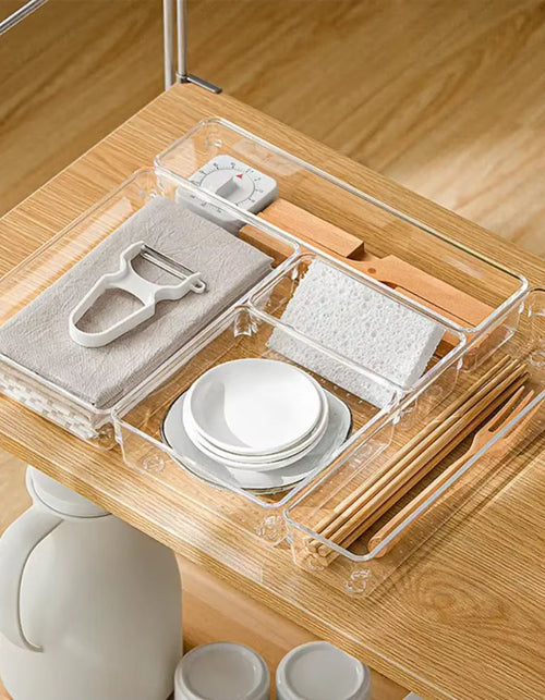 Load image into Gallery viewer, Transparent Drawer Box Cosmetic Cabinet Anti-Scratch Drawer Organizer Office Desk Storage Box Shelf Divider Drawer Storage Box
