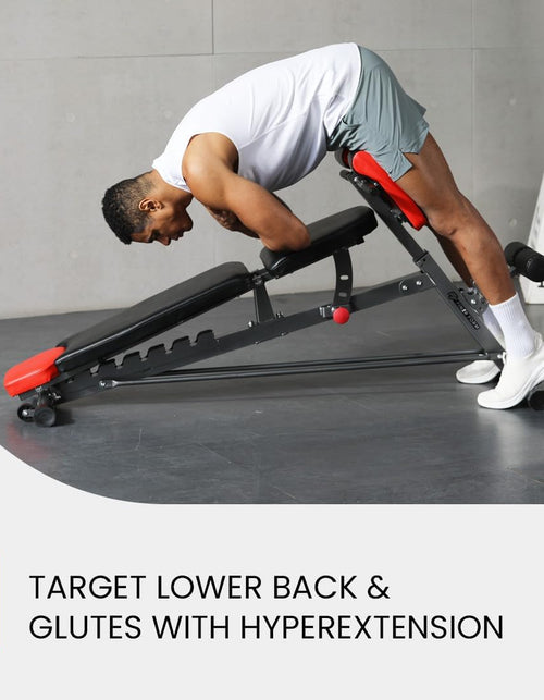 Load image into Gallery viewer, Multi-Functional FID Weight Bench for Full All-In-One Body Workout – Hyper Back Extension, Roman Chair, Adjustable Ab Sit up Bench, Incline Decline Bench, Flat Bench

